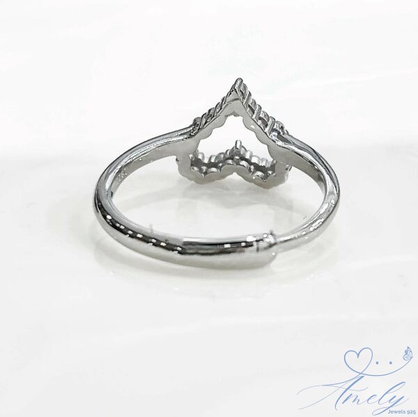 Anello cuore con zirconi - immagine 3