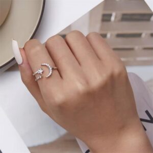 Anello Luna con due stelle
