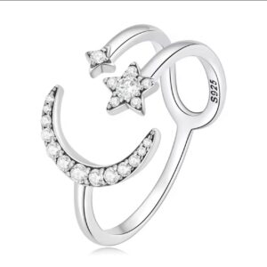 Anello Luna con due stelle